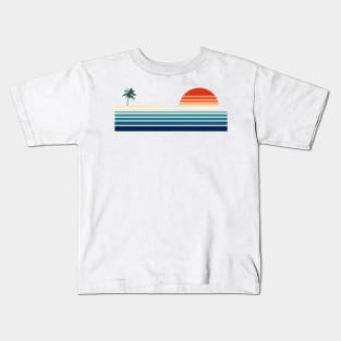 Minimalist, Geometric Retro Ocean Sunrise II Kids T-Shirt